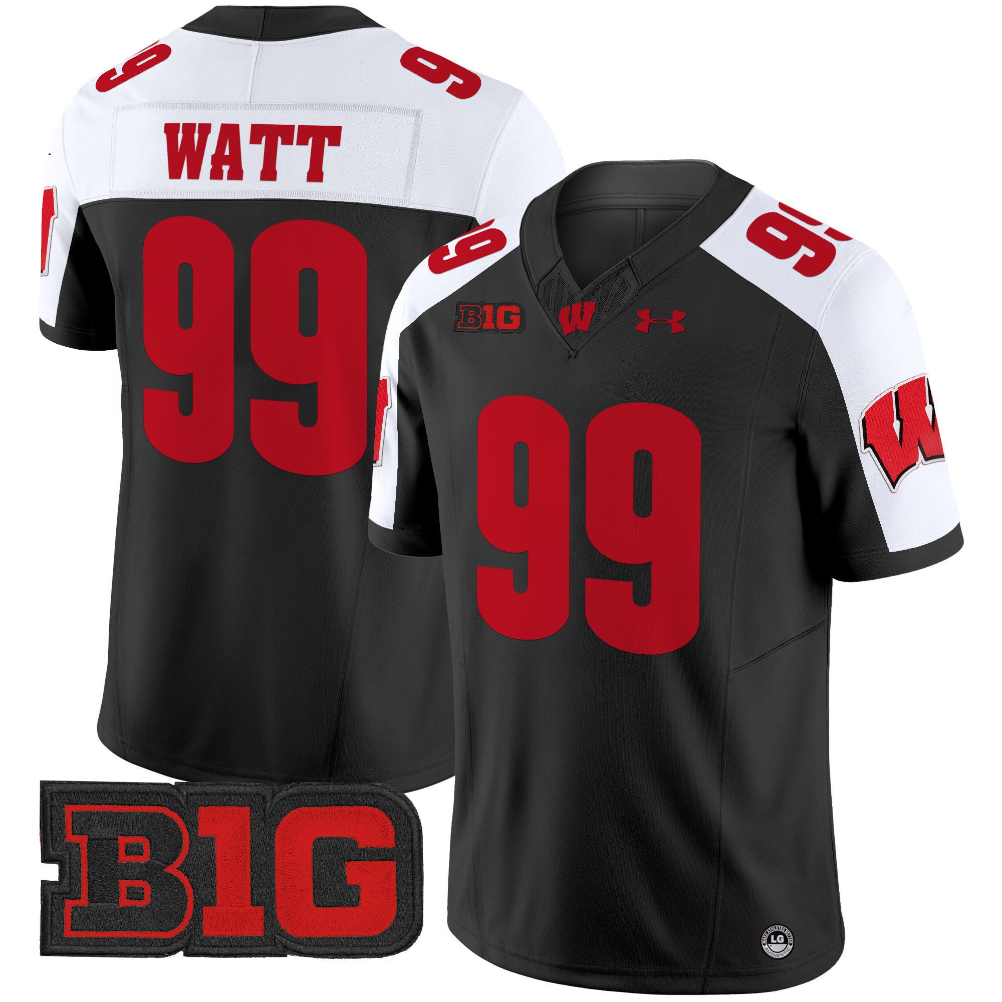 Men Wisconsin Badgers #99 Watt Black 2024 Vapor Limited NCAA Jersey->customized ncaa jersey->Custom Jersey